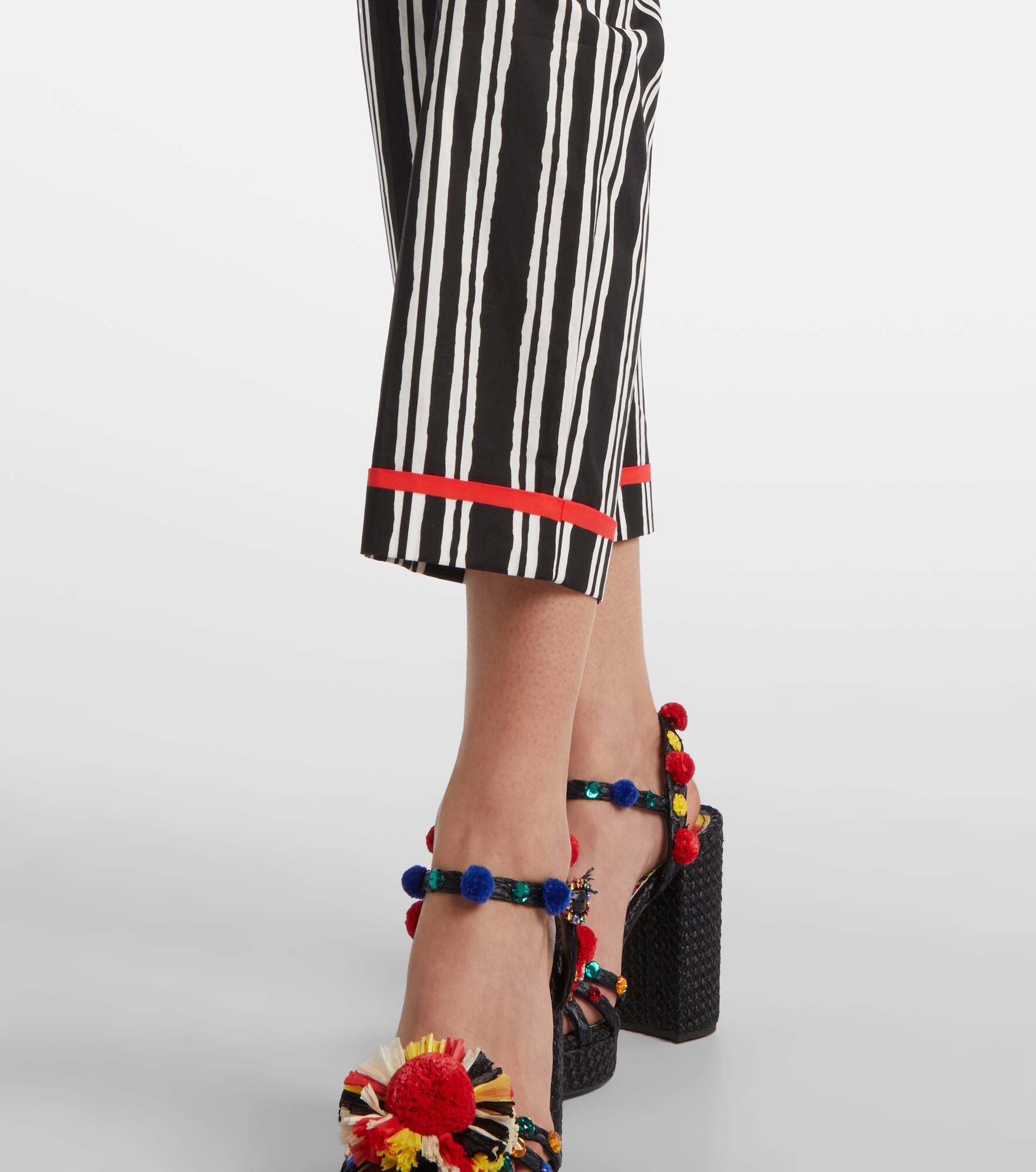 Striped cotton straight pants - 5