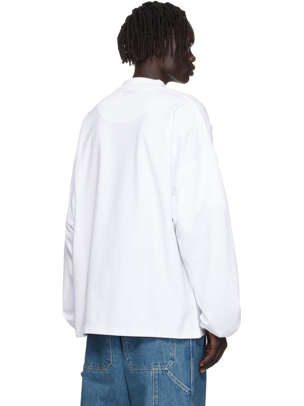 White CD Reworked Long Sleeve T-shirt - 3
