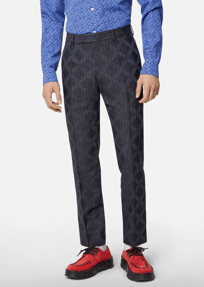 VERSACE Pinstripe Argyle Wool Jacquard Pants outlook