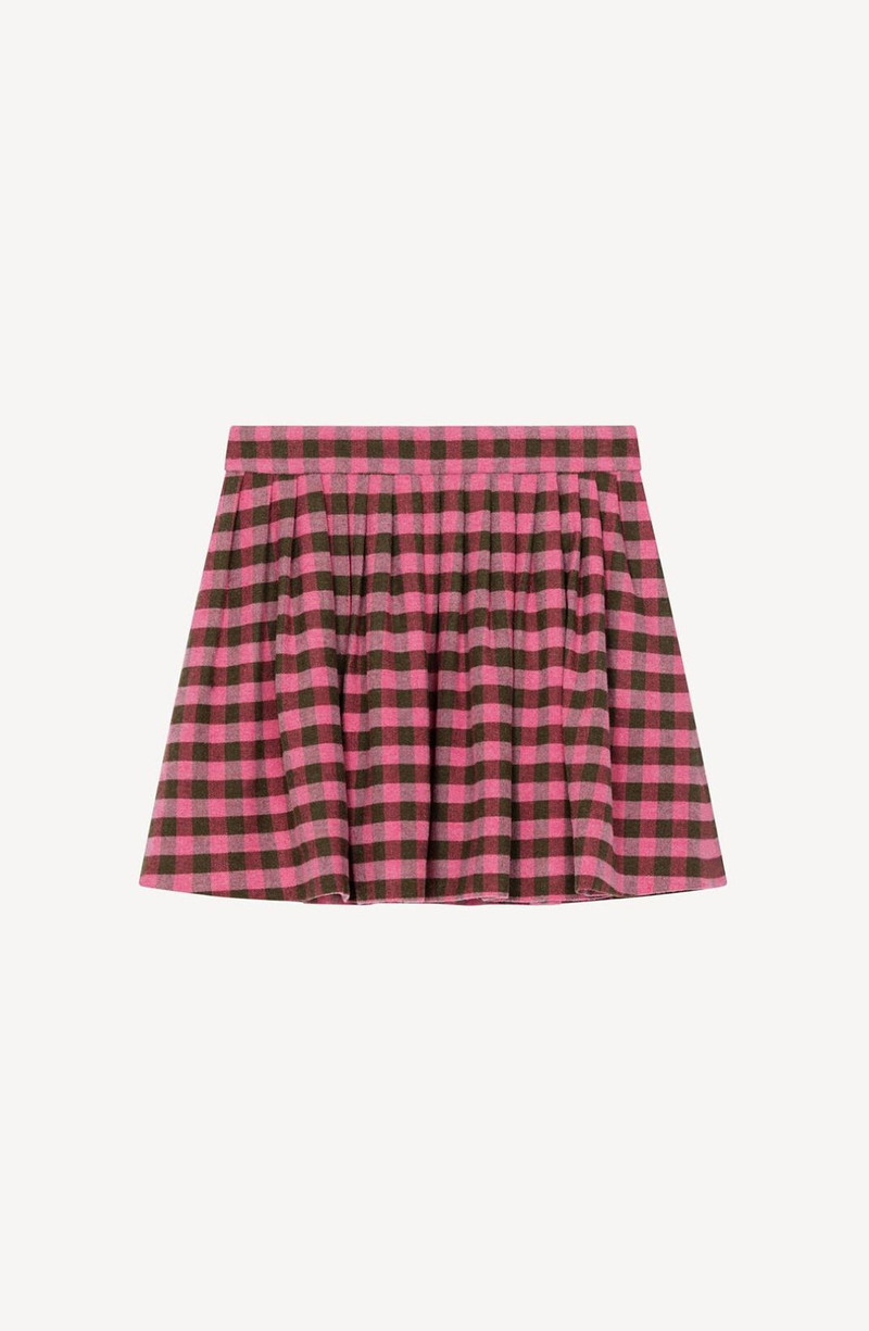 Flared gingham mini skirt - 1
