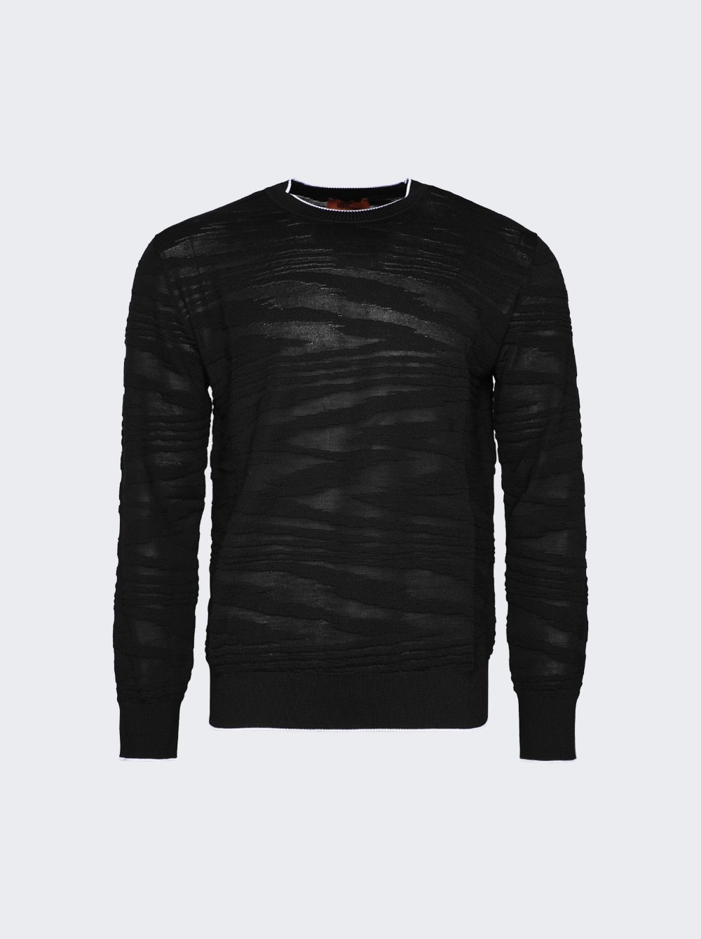 Zig-Zag Crewneck Sweater Black - 1