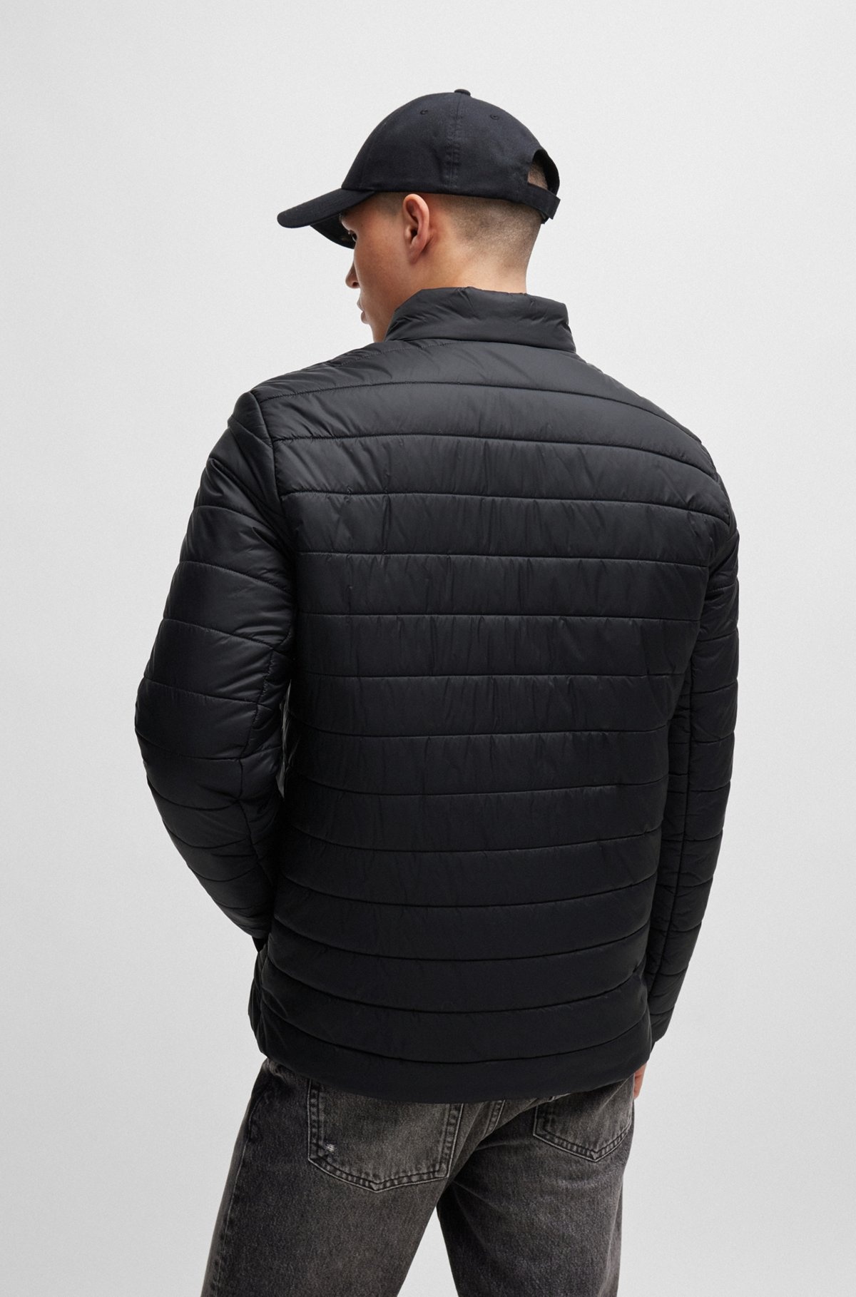 WATER-REPELLENT SLIM-FIT JACKET WITH LOGO PRINT - 4