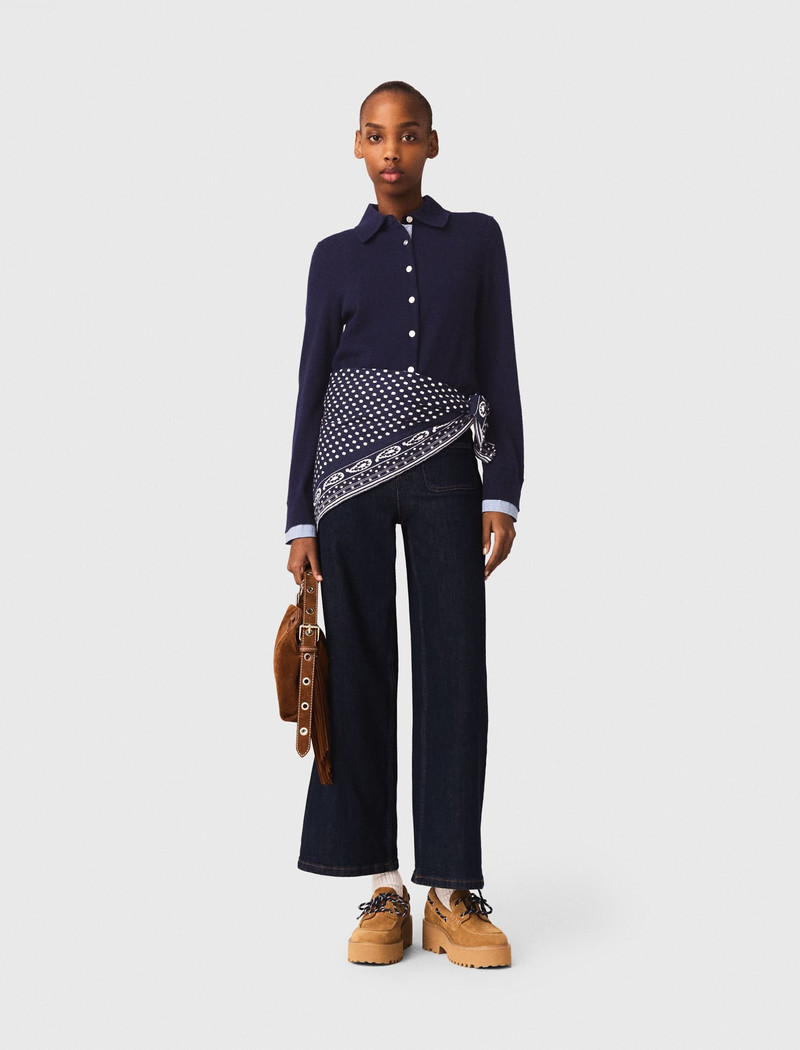 maje Polo cardigan with removable trims outlook