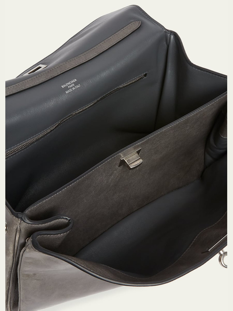 BALENCIAGA Rodeo Medium Leather Top-Handle Bag with Charms outlook