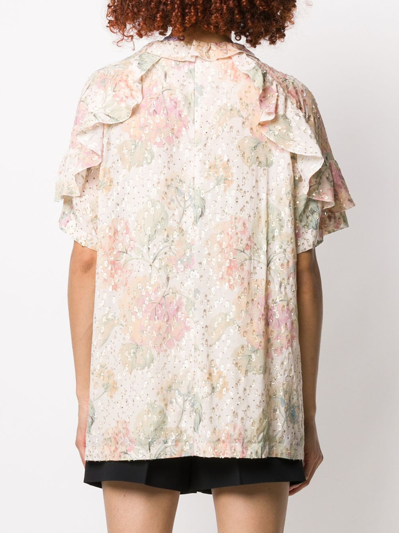 metallic embroidered floral blouse 4