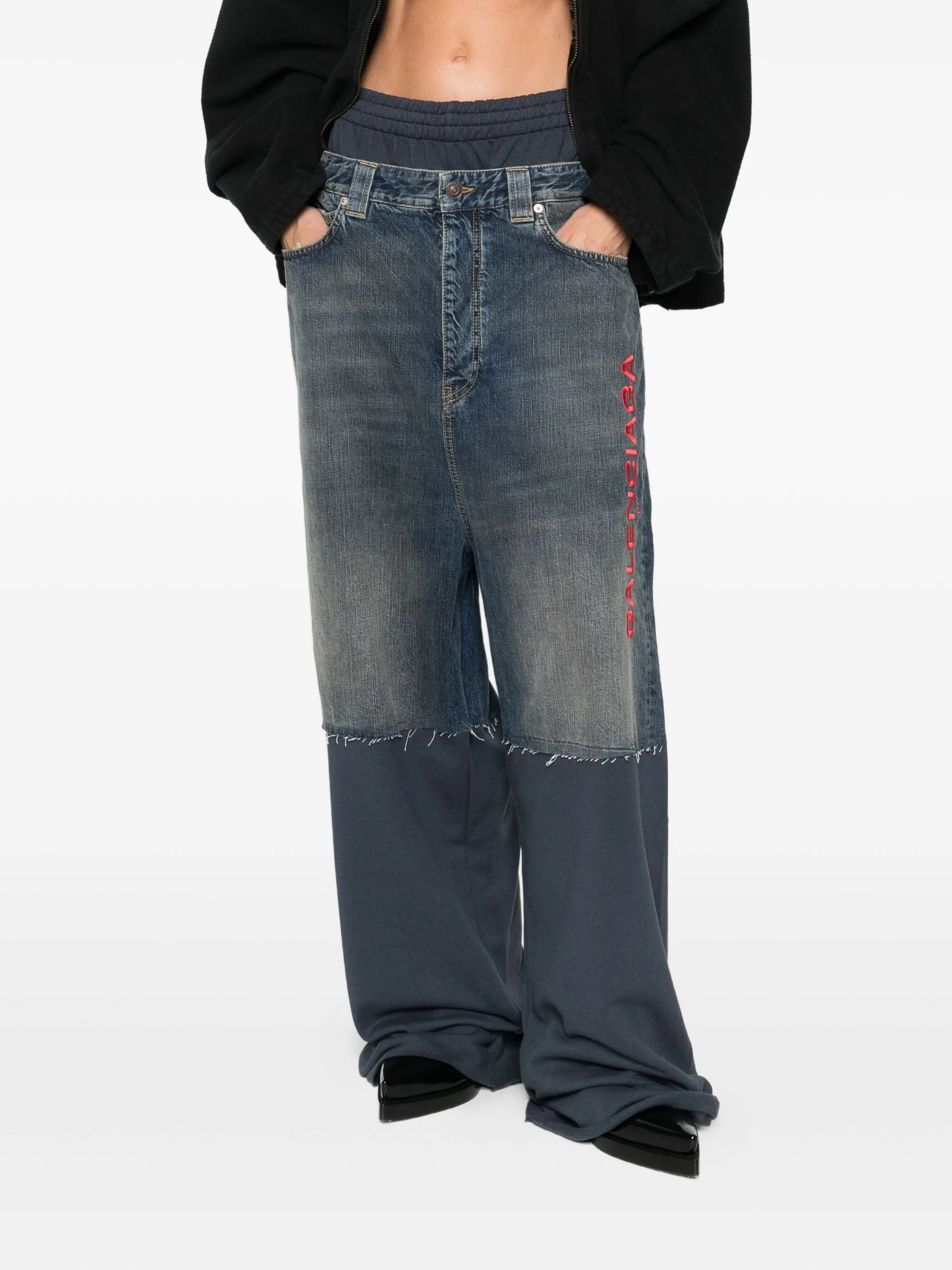 Balenciaga Embroidered-patchwork Trousers - 3