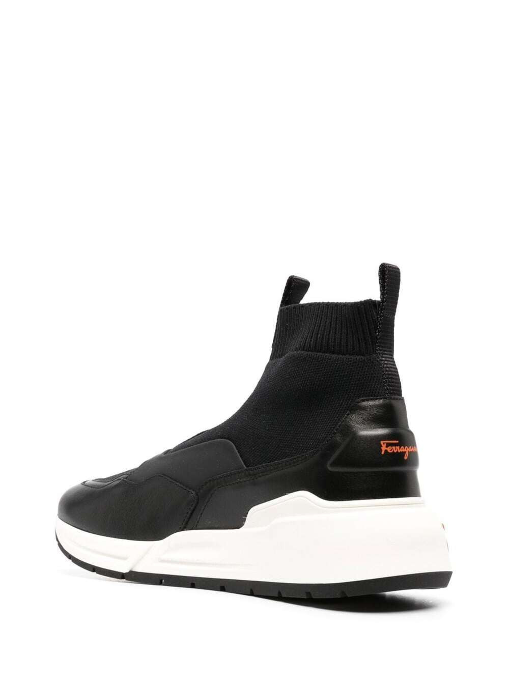 Ferragamo Women Black Cosma Sock High-Top Sneakers Woman - 3