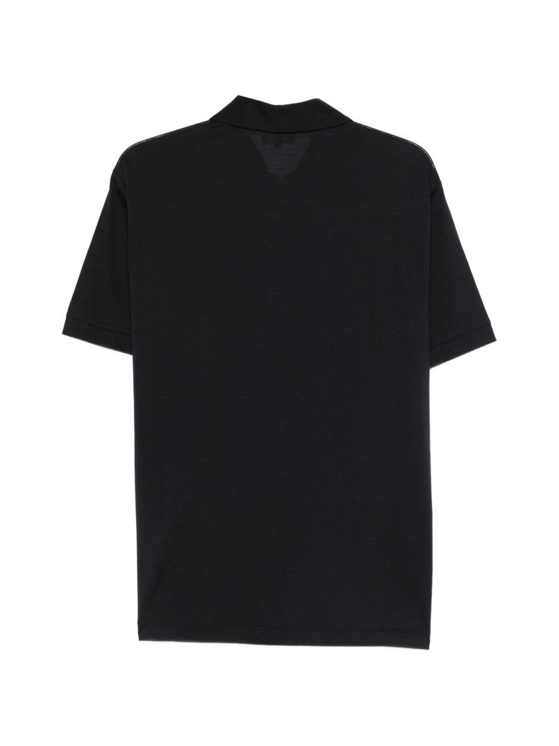GIORGIO ARMANI zip embroidered polo shirt outlook
