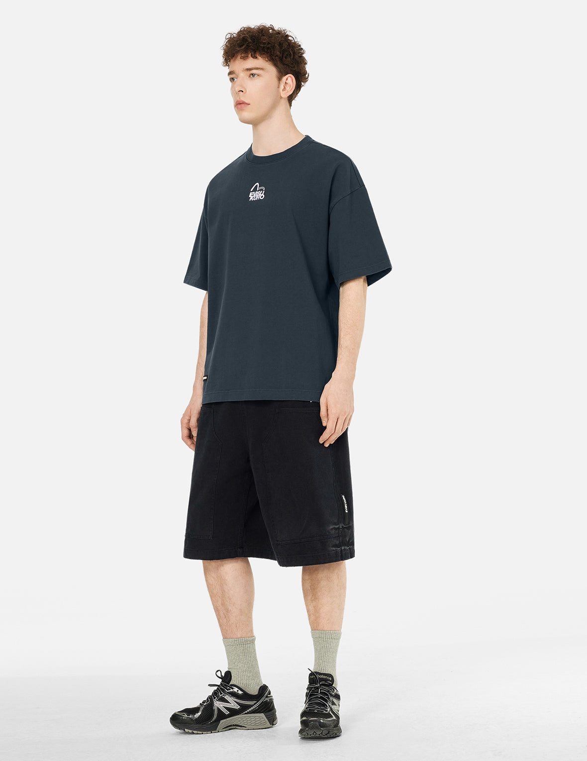 Seagull and Logo Embroidery Oversized Garment Dye T-Shirt - 3