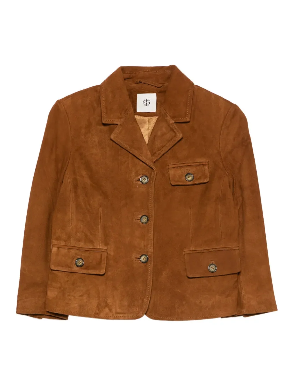 Suede Fitted Jacket in Hazelnut - 1