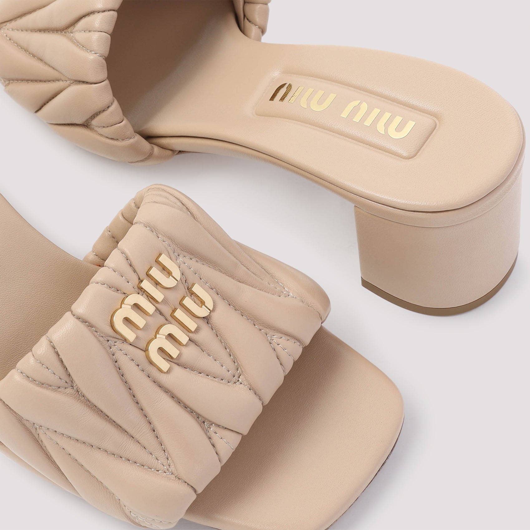 Miu Miu Miu Miu Women Miu Miu Nappa Lamb Leather Sandals