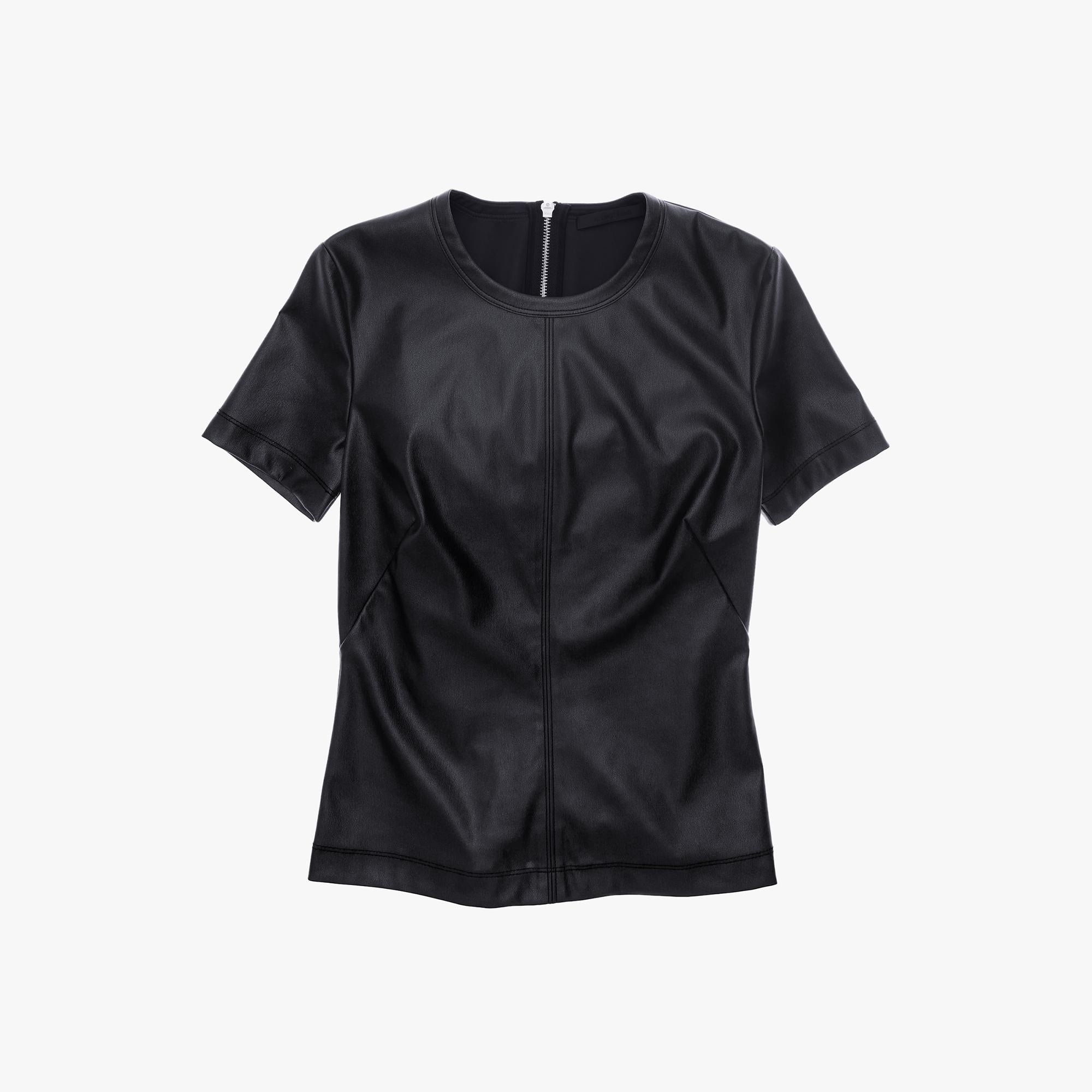 FAUX LEATHER TEE - 1