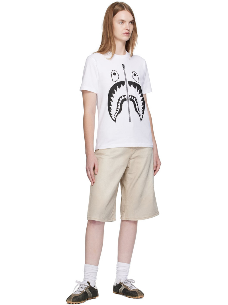 A BATHING APE® White Crystal Stone Shark T-shirt outlook