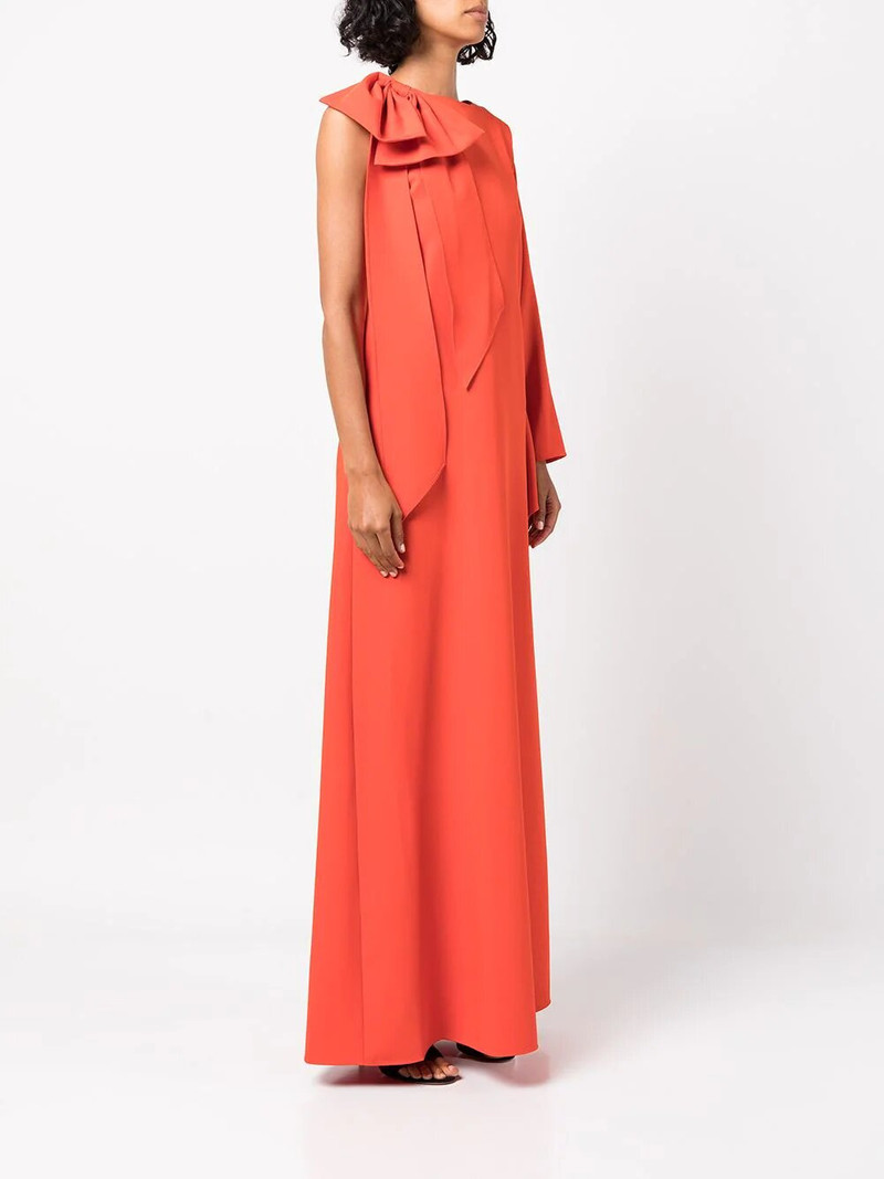 Marchesa ONE ARM DRAPED CREPE KAFTAN WITH BOW outlook
