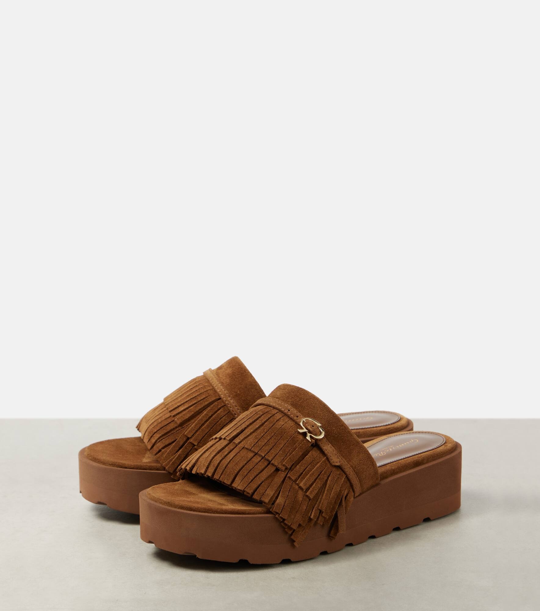 Fringed suede slides - 4