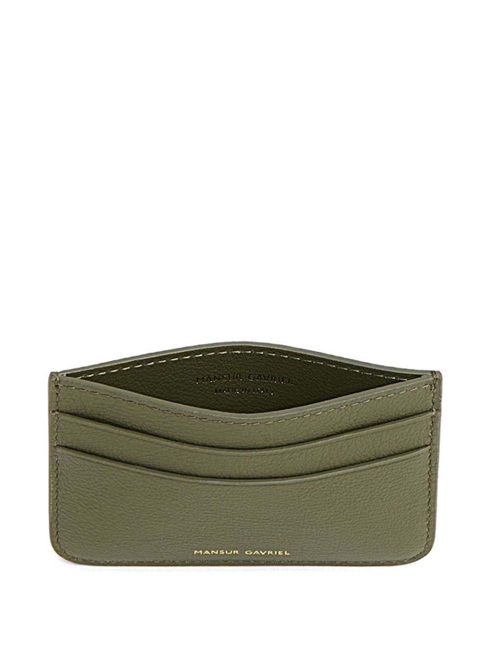 logo-plaque leather card holder - 3