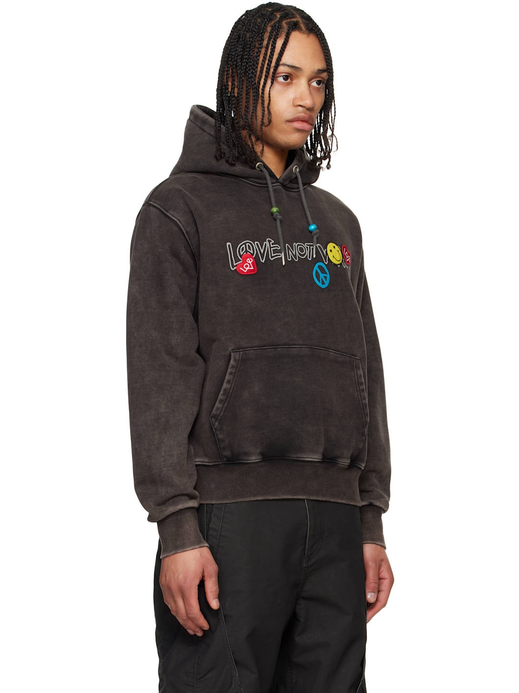 Black 'Love' Dyed Hoodie - 2