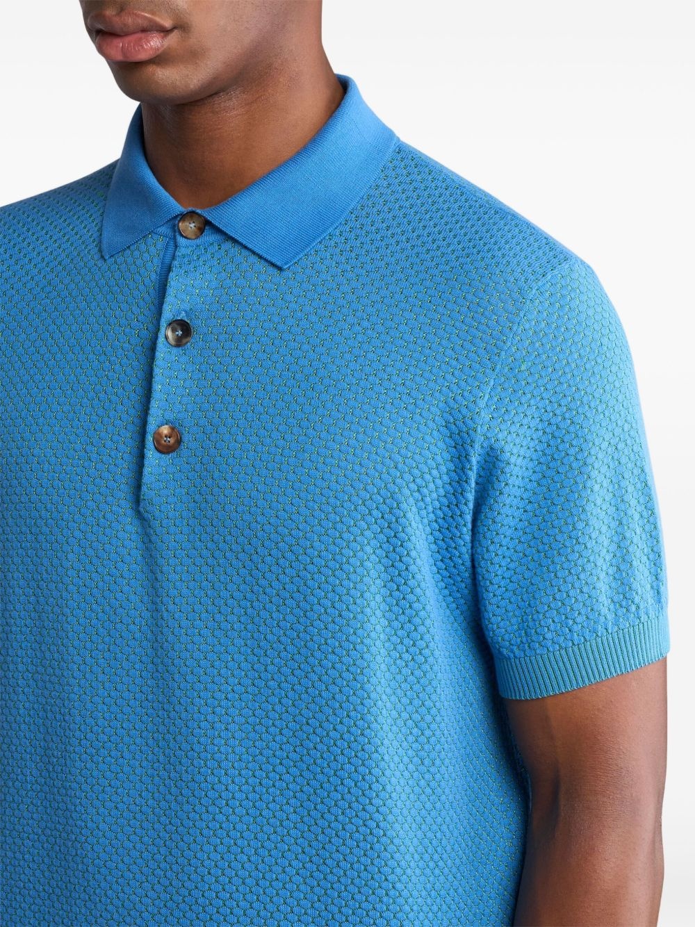 micro-design knit polo shirt - 4