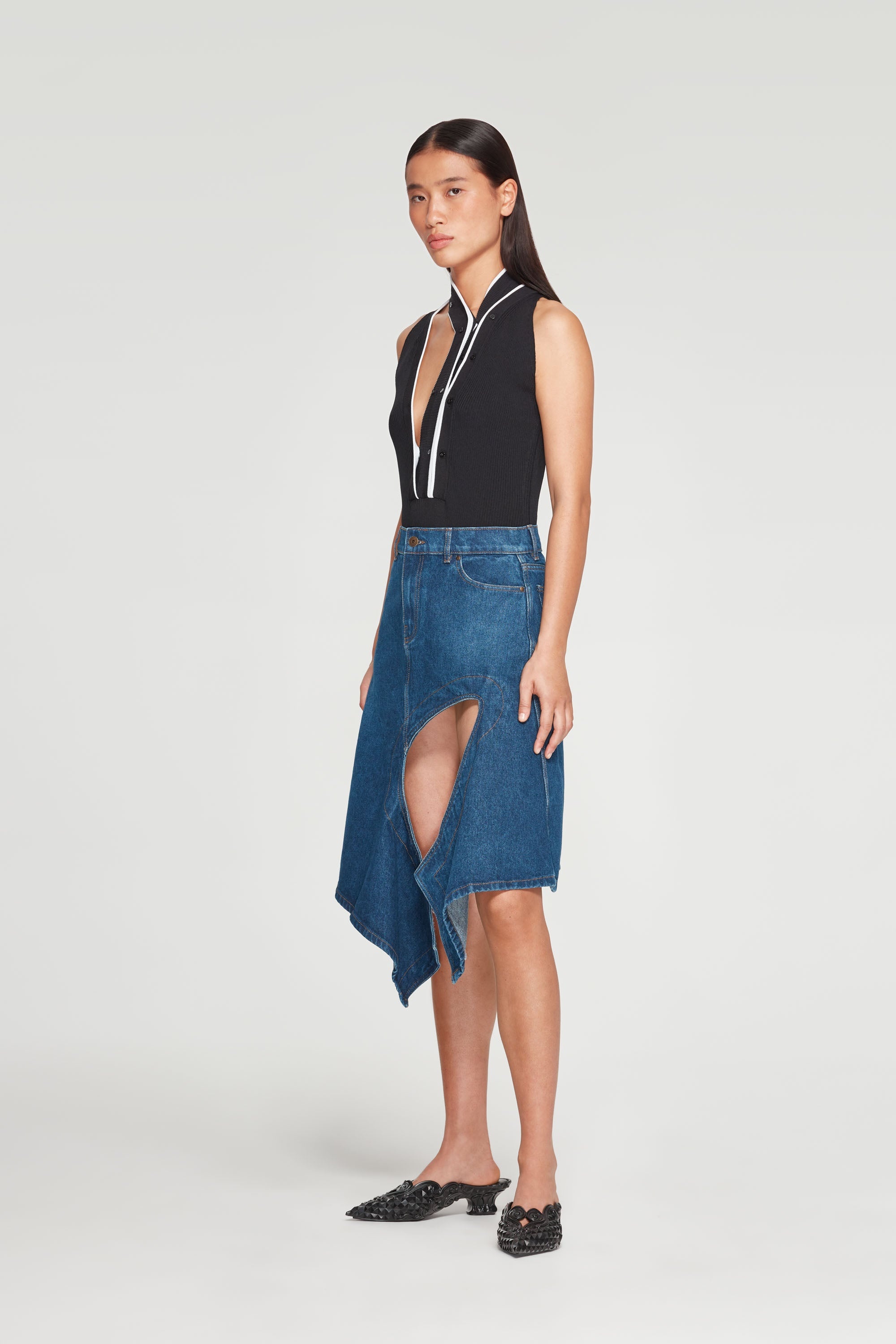 Triple Neck Knit Bodysuit - 5