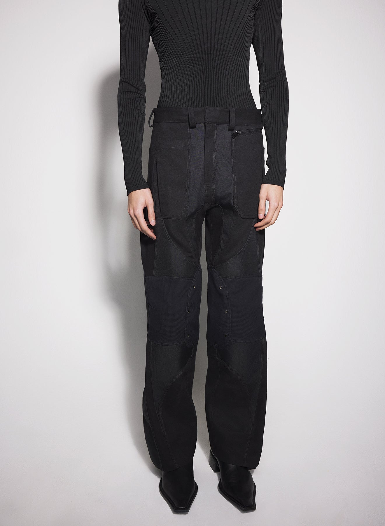 black technical fabric cargo pants - 2