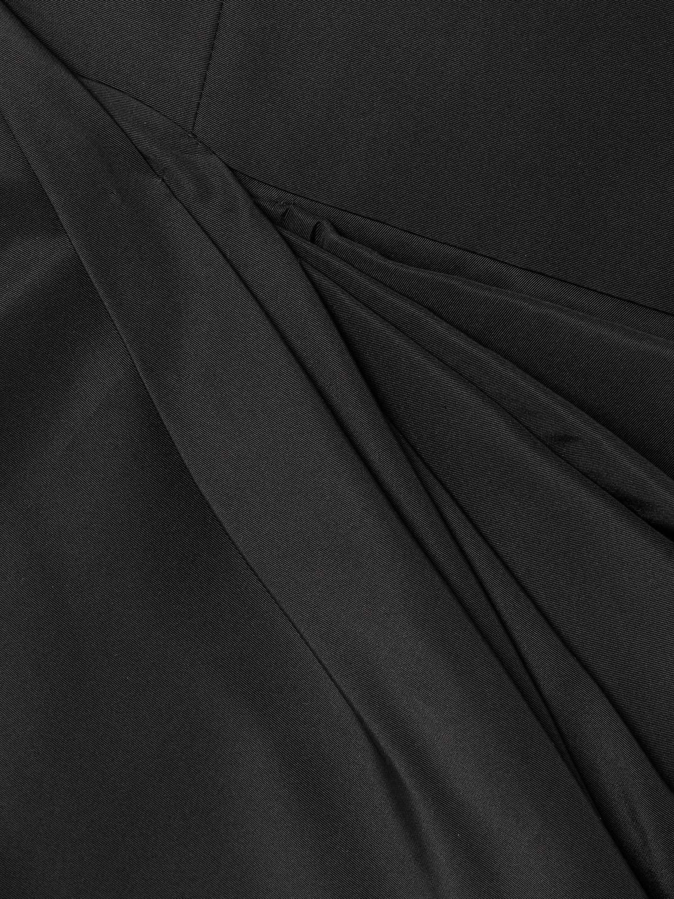 Off-the-shoulder asymmetric draped silk-faille mini dress Black - 4