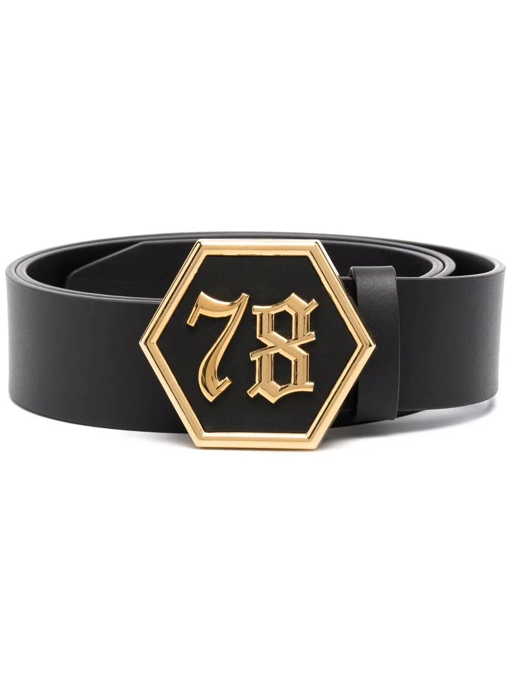 gothic logo-buckle belt - 1
