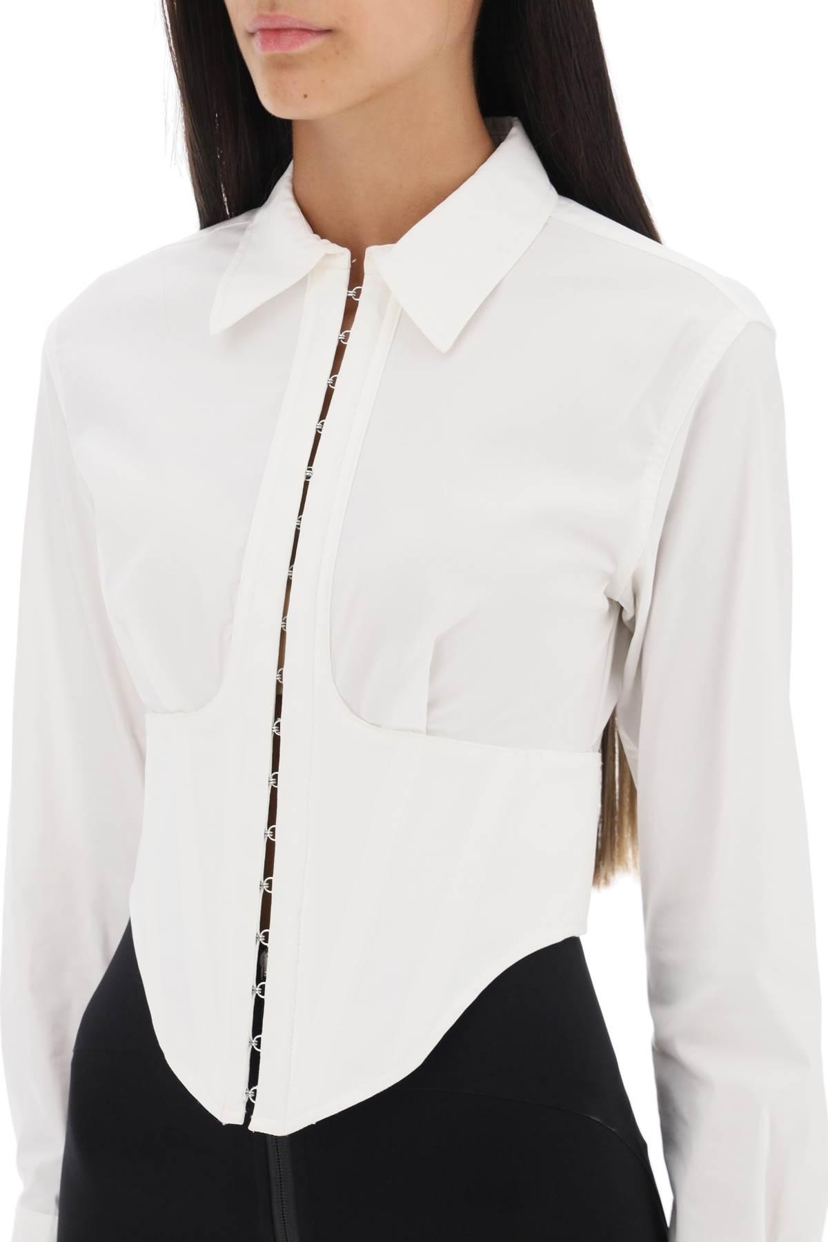 CROPPED SHIRT WITH UNDERBUST CORSET - 5