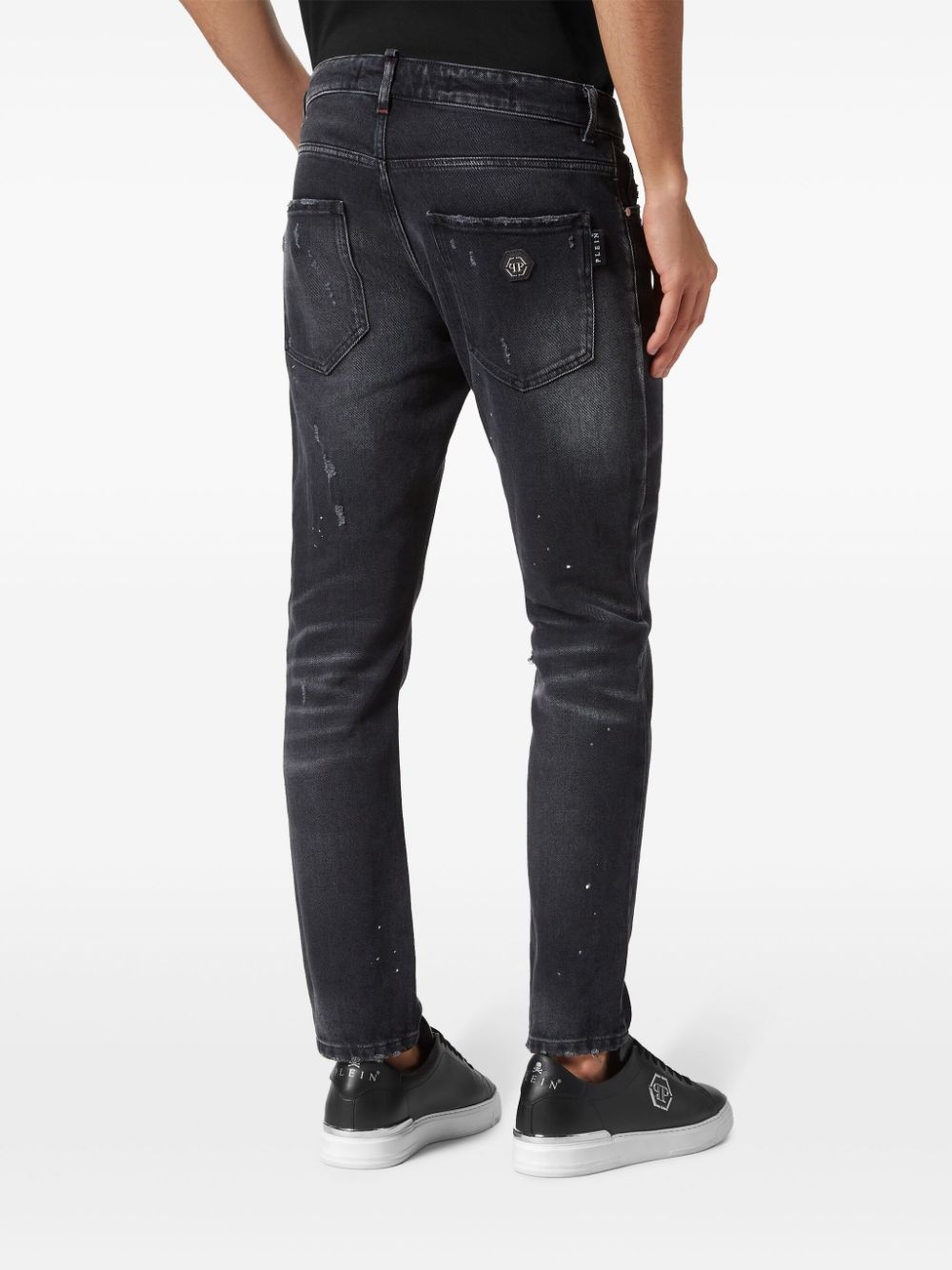 paint-splatter skinny-cut jeans - 8