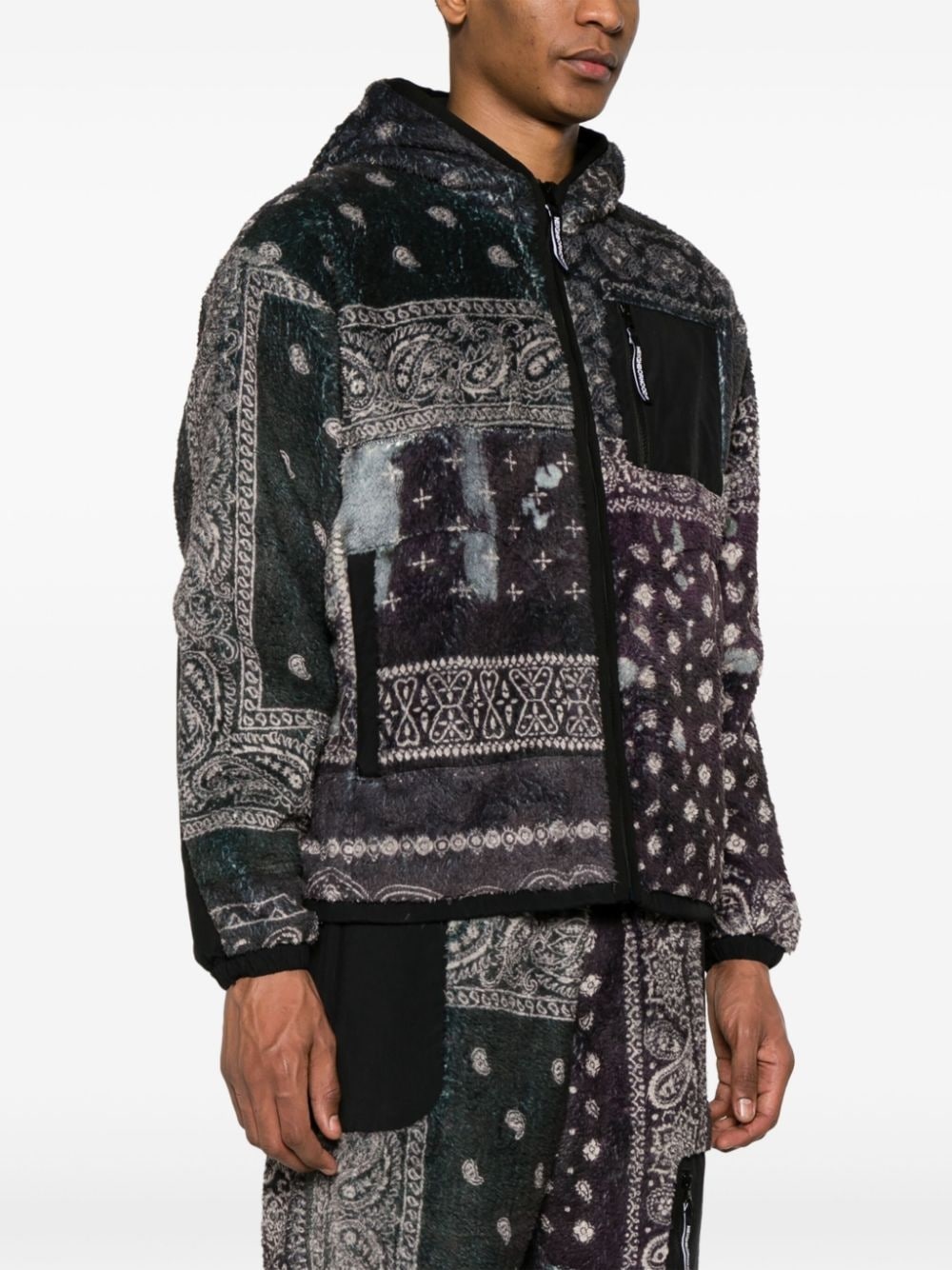 bandana-print fleece jacket - 3