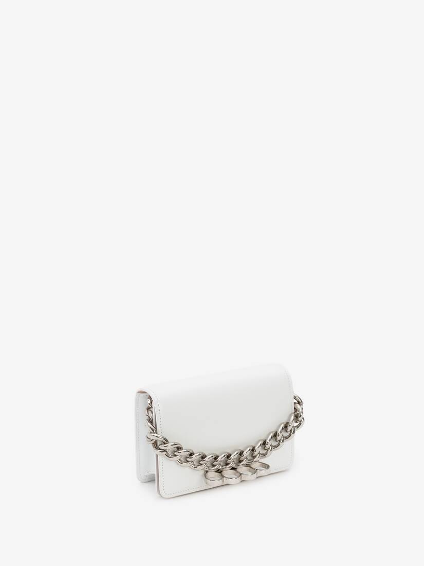 The Four Ring Mini With Chain in White - 2
