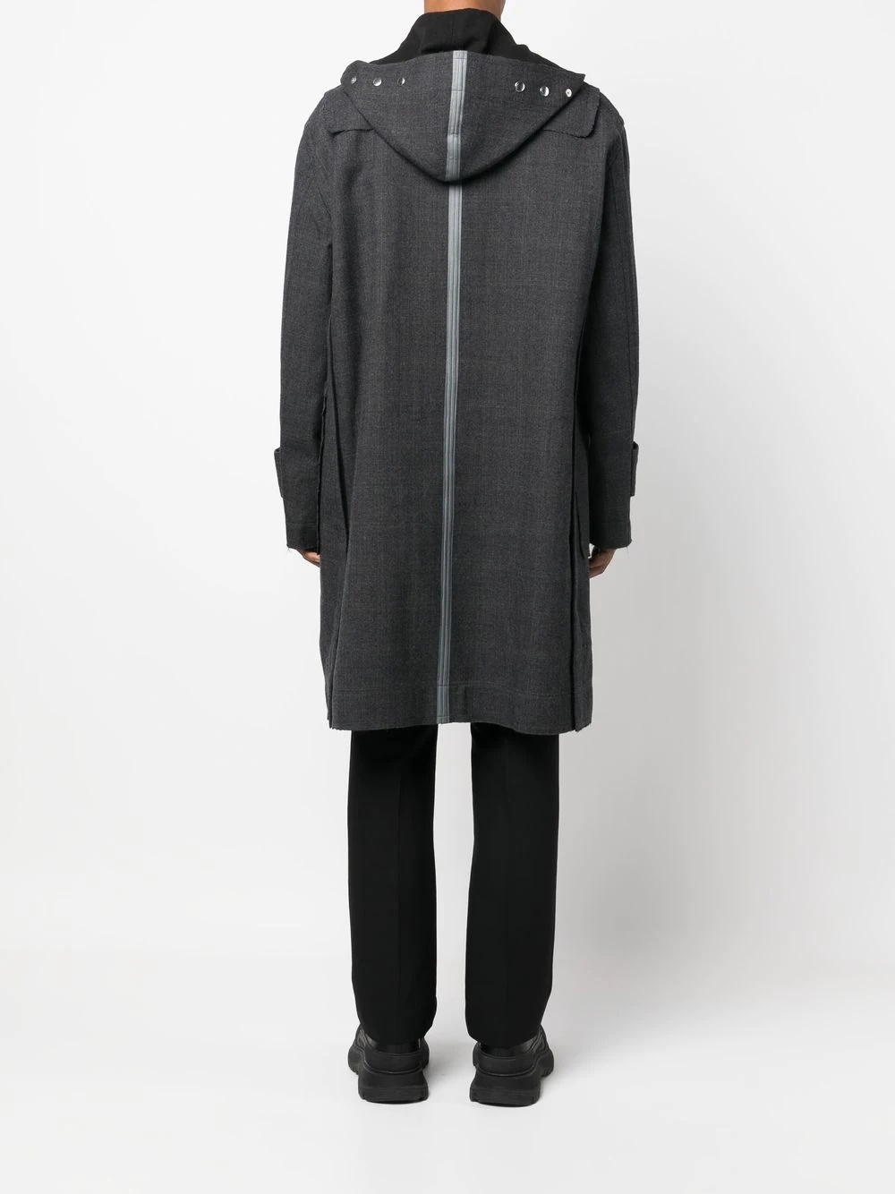 off-centre zip-fastening coat - 4