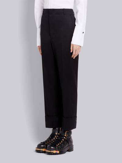 Thom Browne Black Cotton Twill Tipping Straight Leg Beltloop Trouser outlook