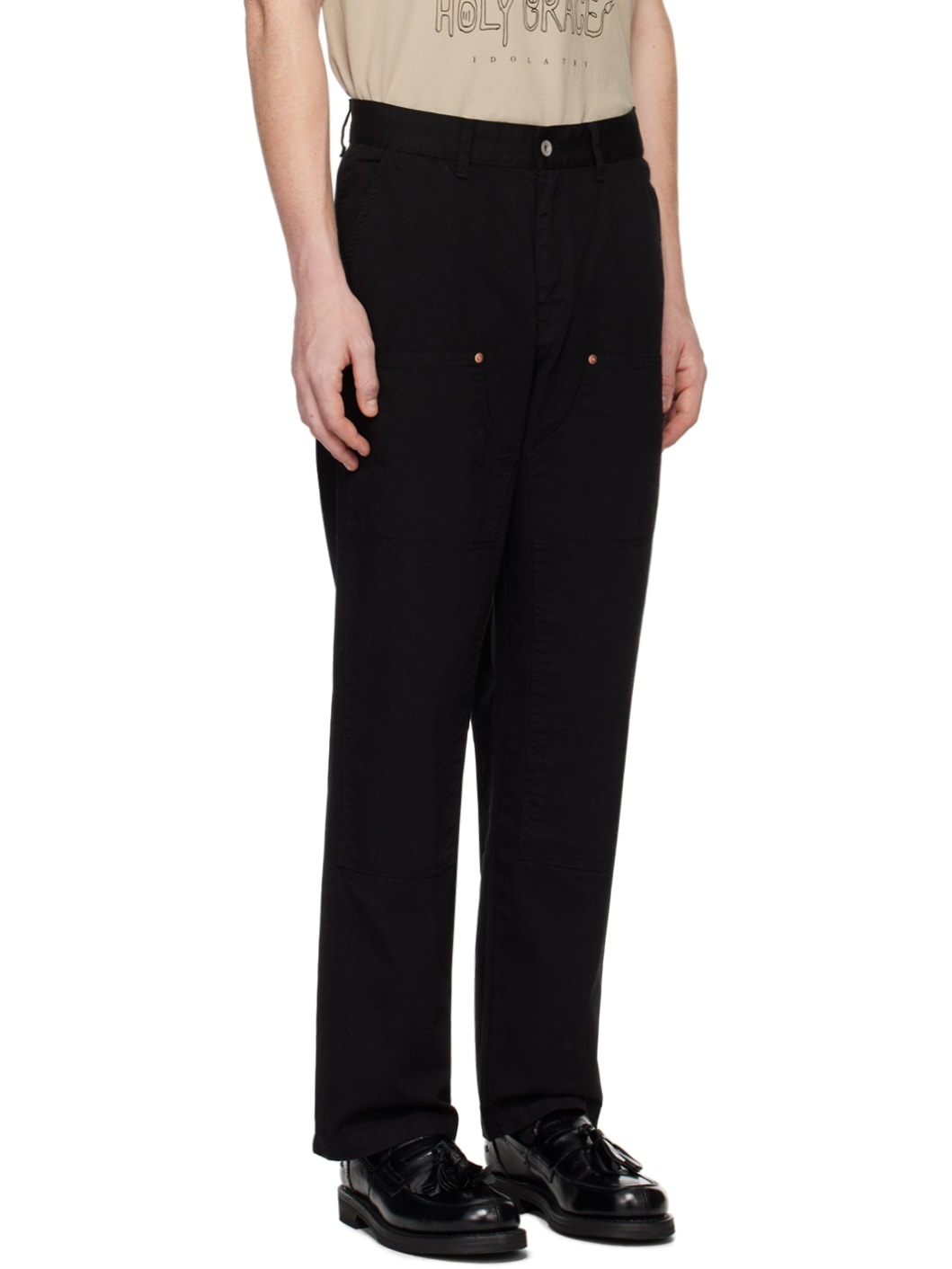 Black Double Knee Trousers - 2