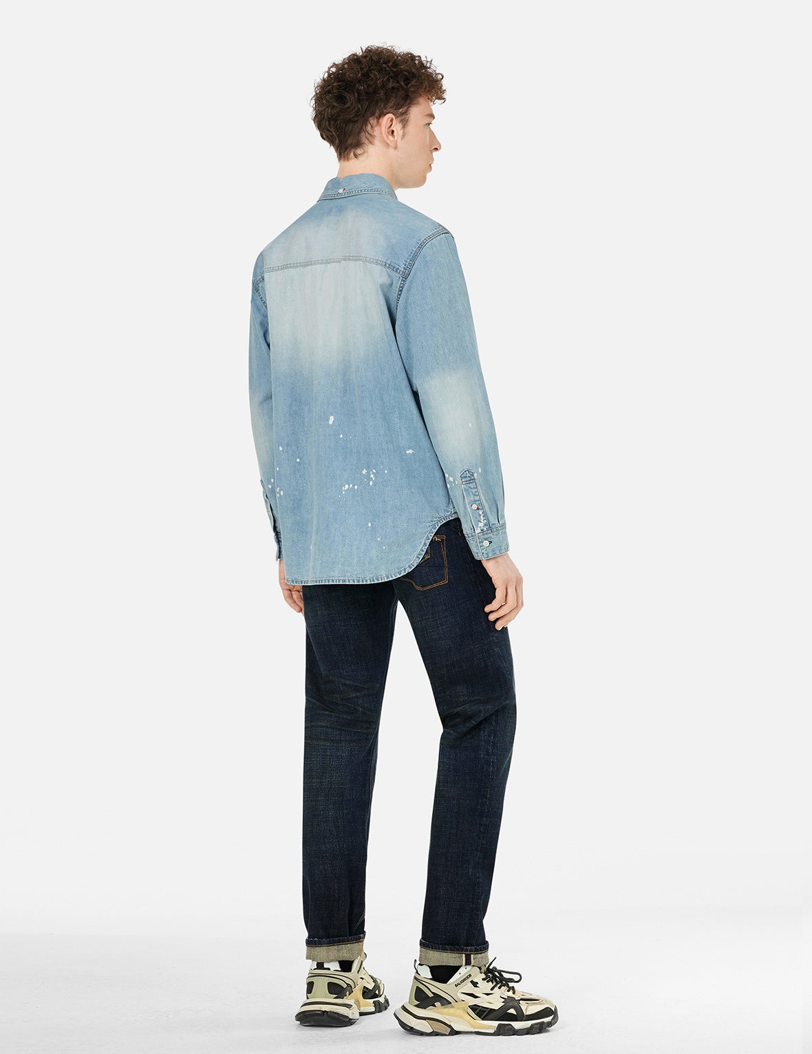 Multi-pocket Dark-toned Washed Slim Fit Jeans #2010 - 10