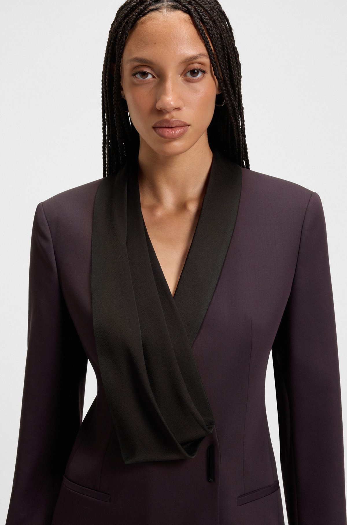 TUXEDO-STYLE DRESS IN WOOL - 5
