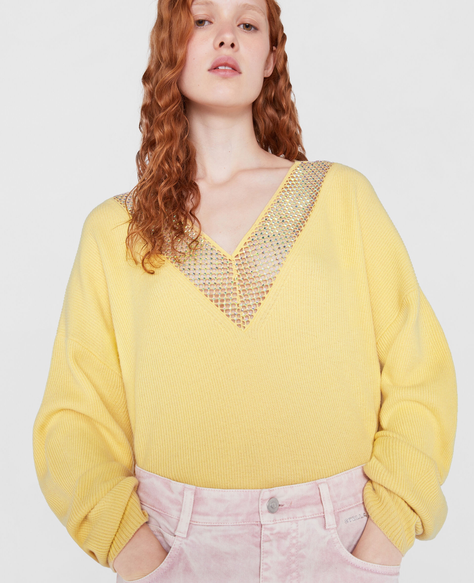 Diamond Embellished Knit Sweater - 4