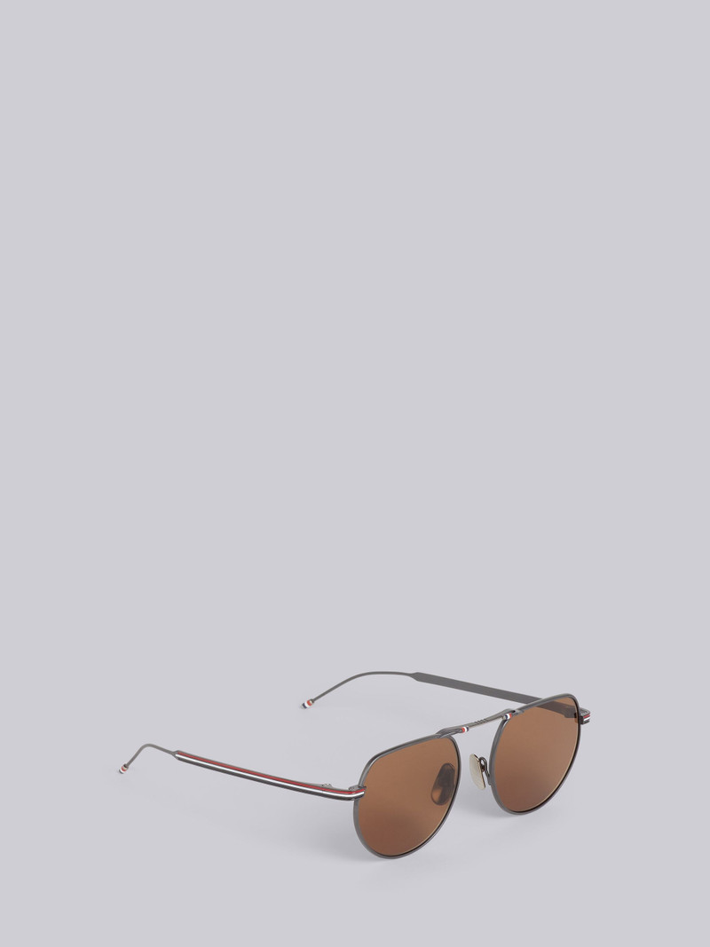 TB918 - Black Iron Squared Aviator Sunglasses 4