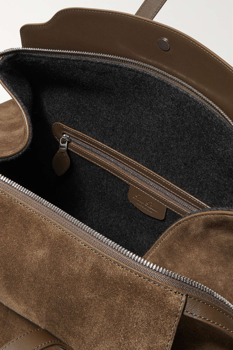 Sesia Happy Day XL leather-trimmed suede tote 5