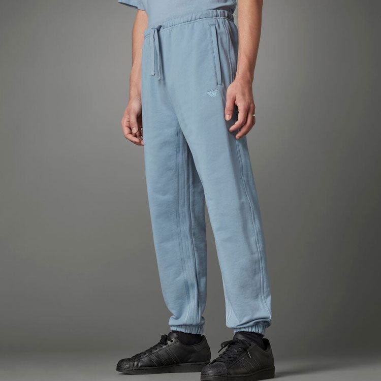 Men's adidas originals Logo Solid Color Bundle Feet Sports Pants/Trousers/Joggers Blue HD4817 - 2