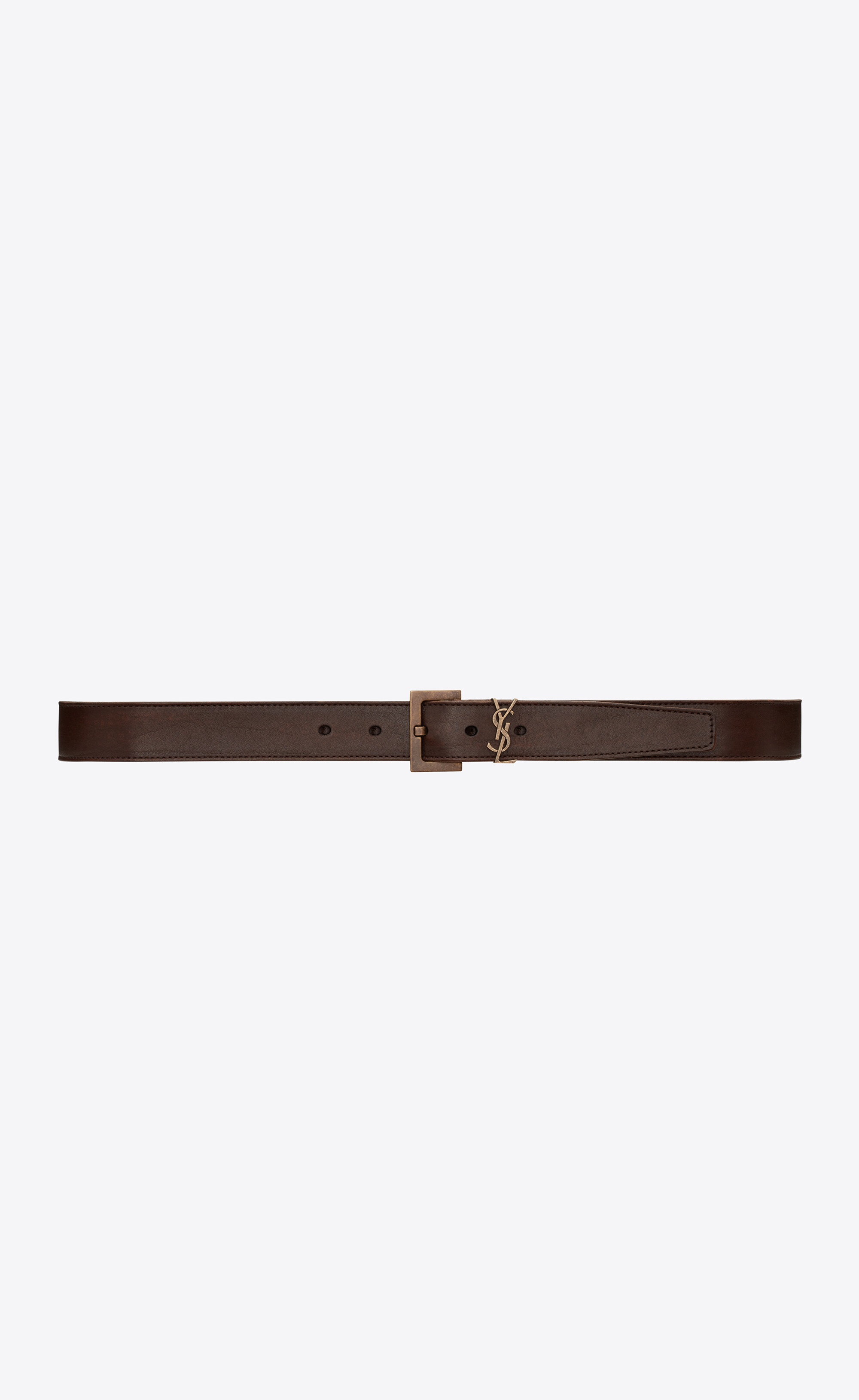 monogram belt with square buckle in leather - 1