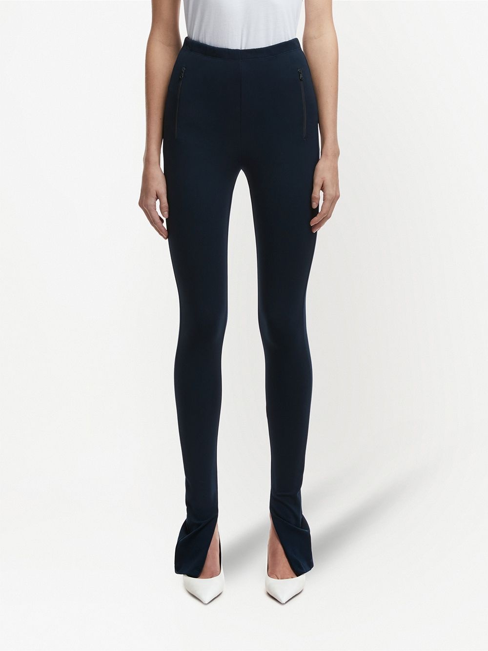 high-rise ankle-zip leggings - 3