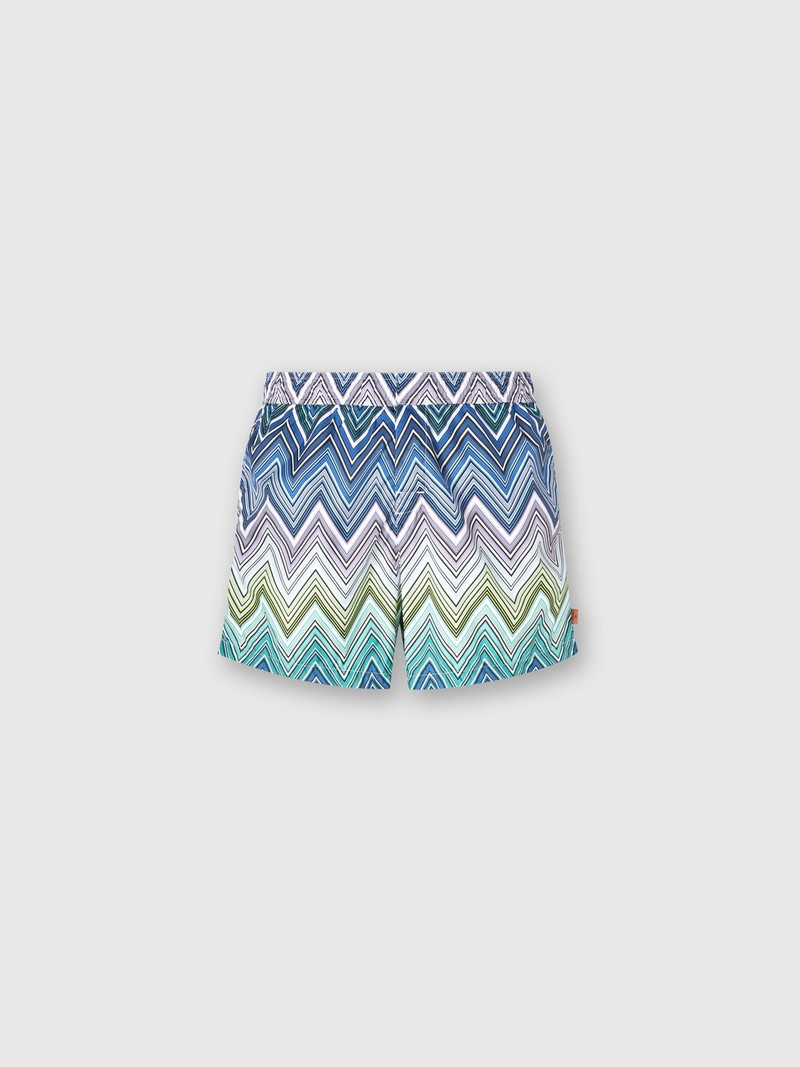 Swimming trunks with large zigzag print 1