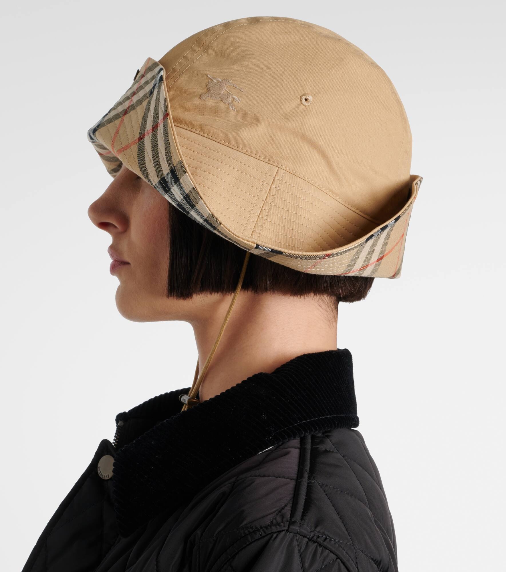 Burberry Check gabardine hat - 5