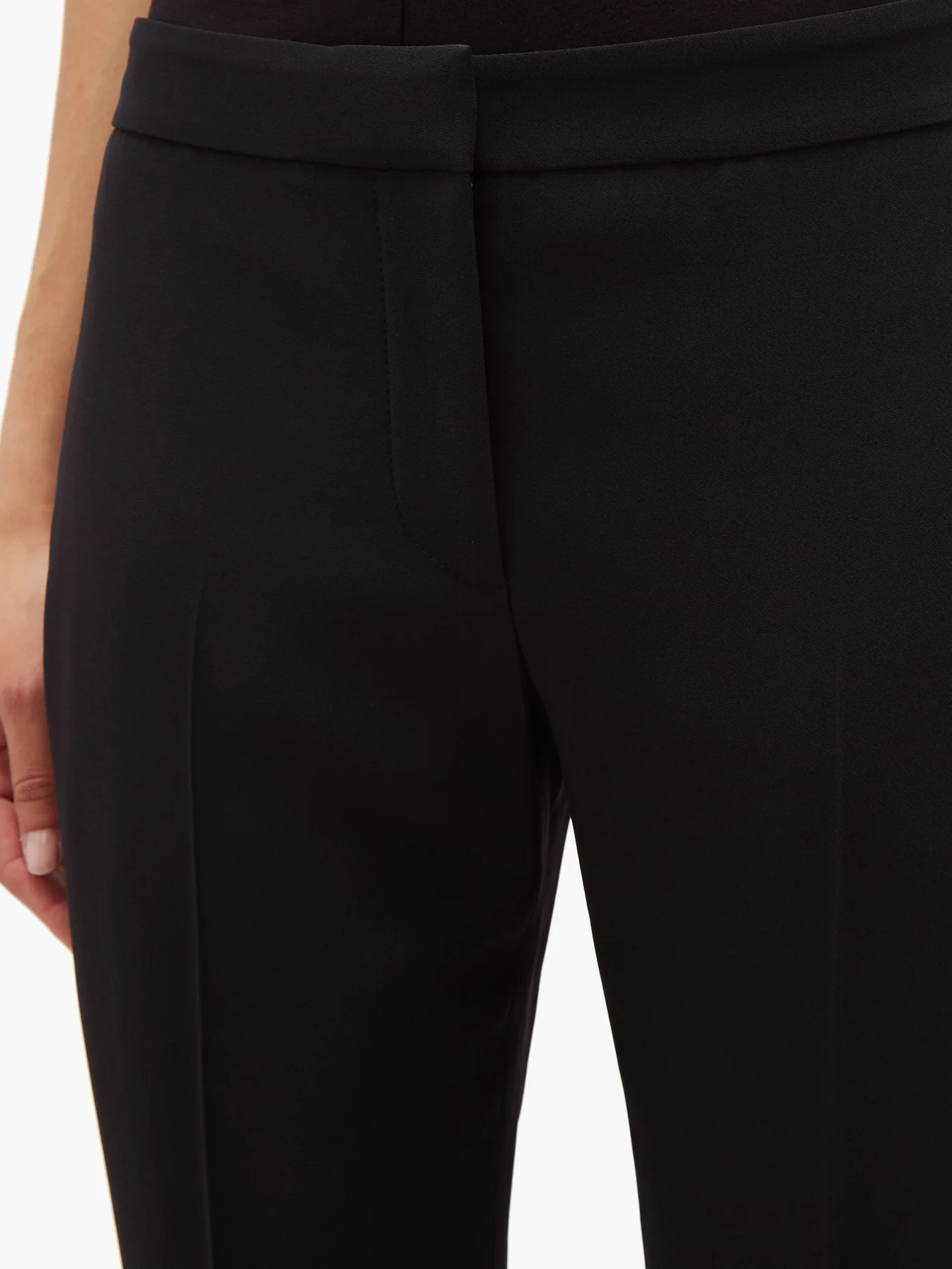 Cropped silk cigarette trousers - 4