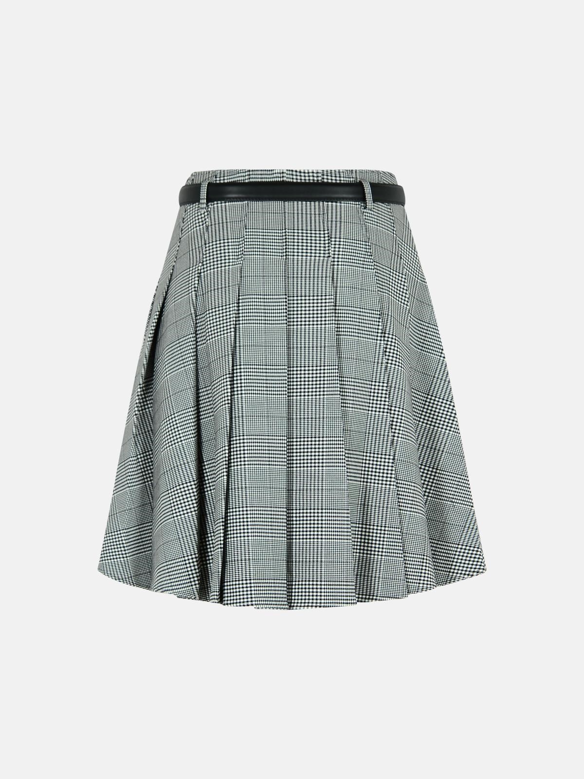 BLACK VISCOSE BLEND SKIRT - 3