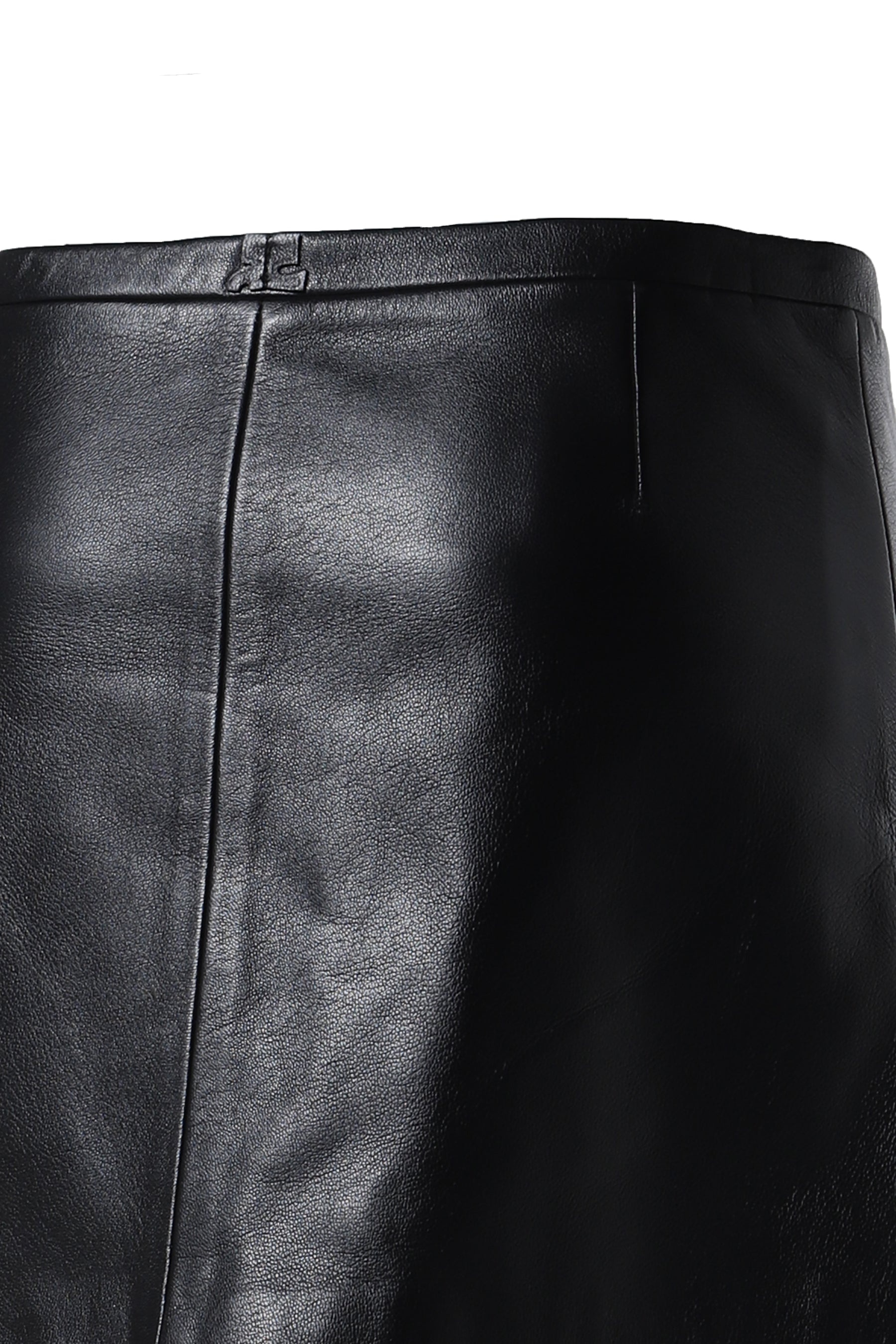 TAILORED VINTAGE LEATHER MINI SKIRT / BLK - 5