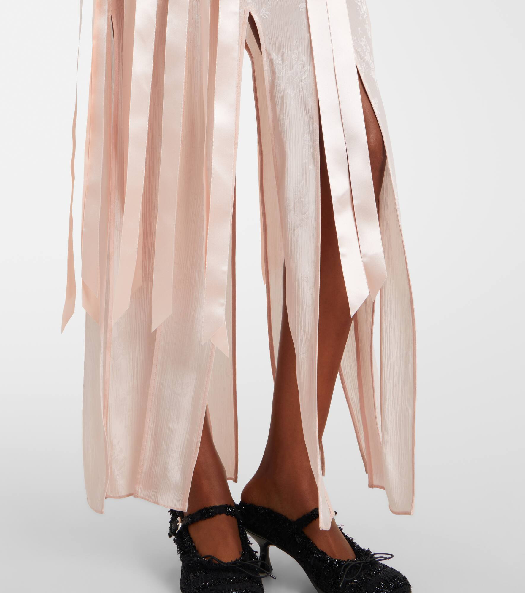 Bow-detail floral jacquard maxi dress - 6