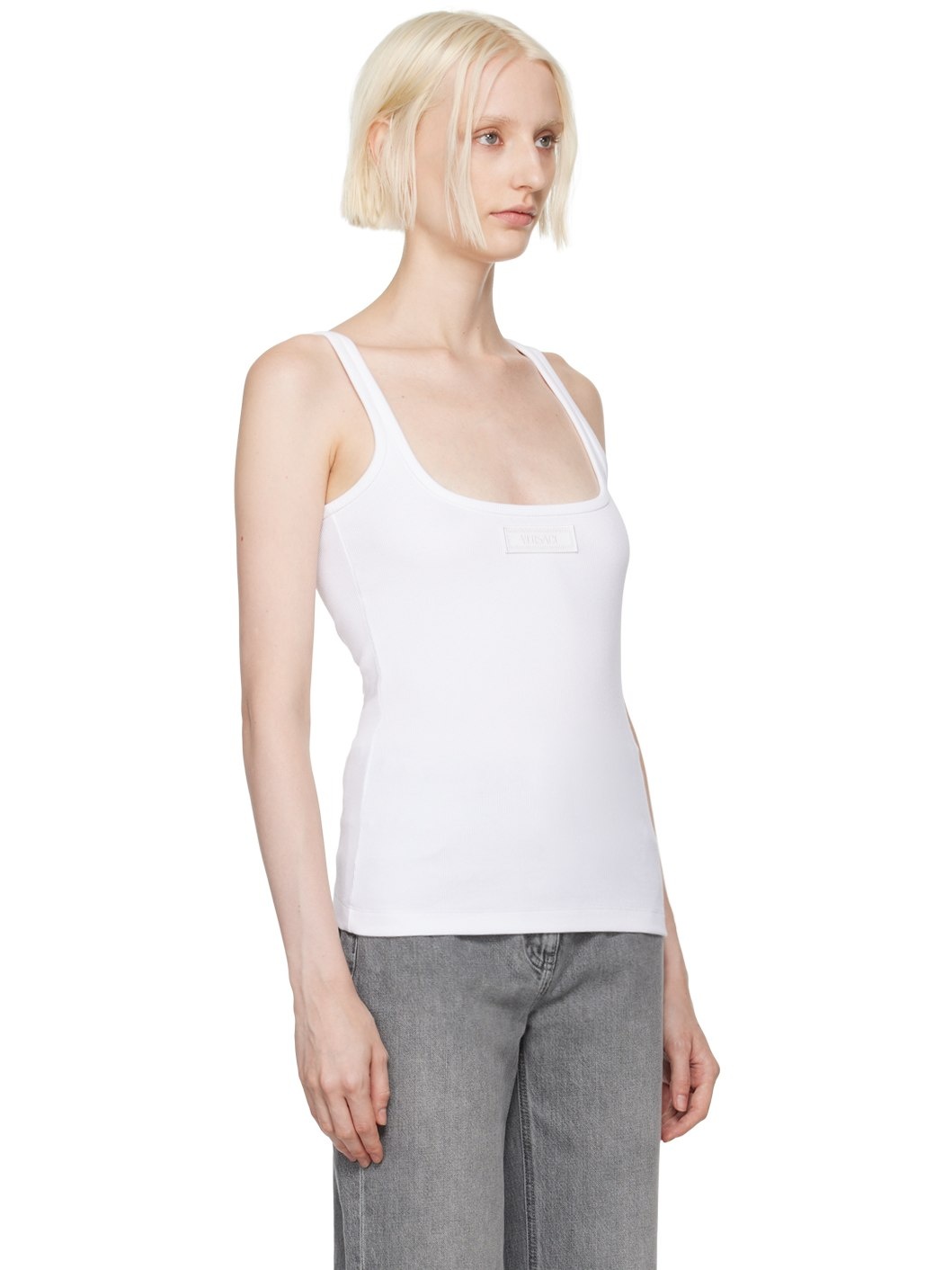 White 90s Vintage Logo Tank Top - 2