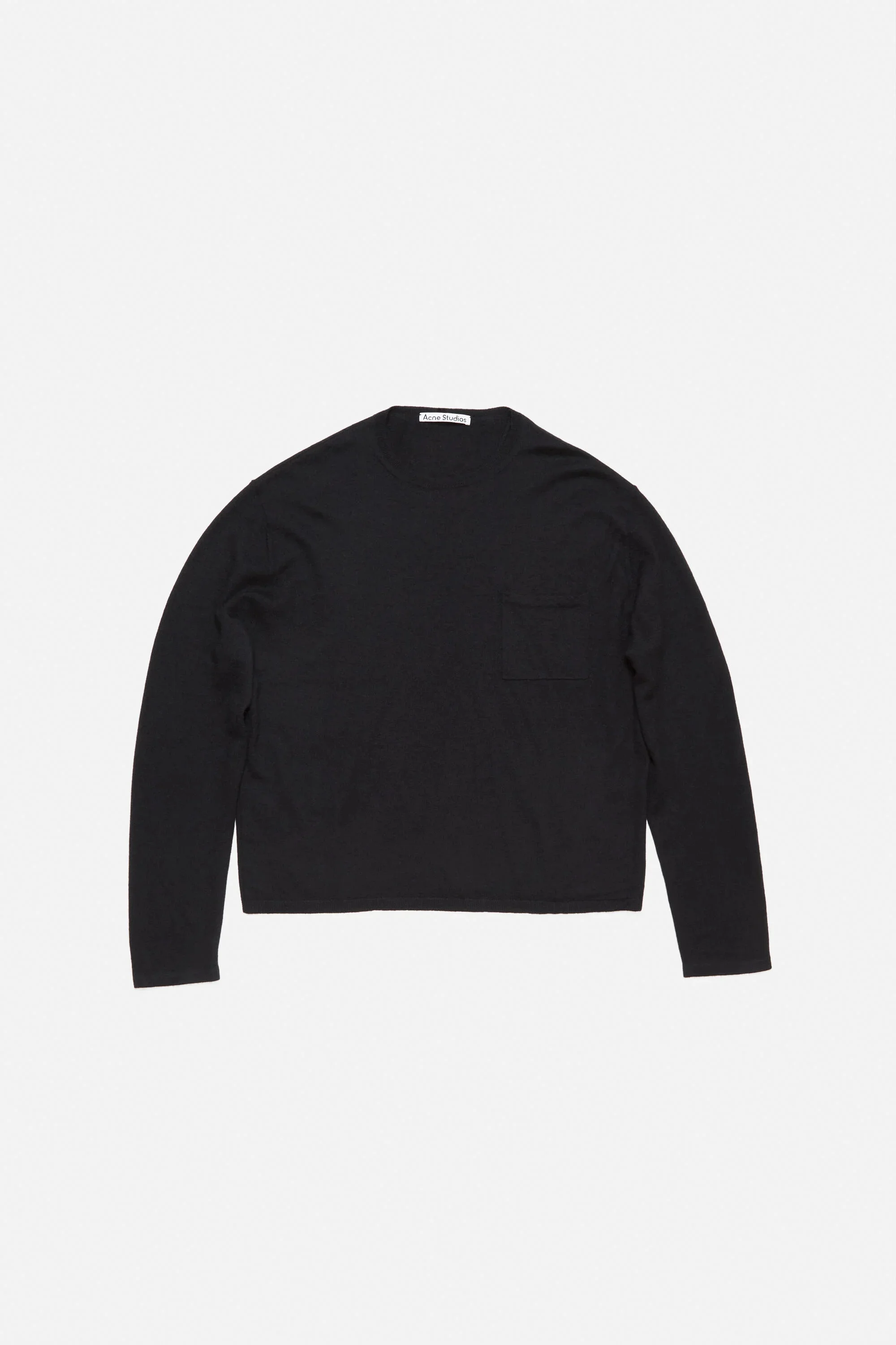 Crew neck jumper cashmere - Black - 1