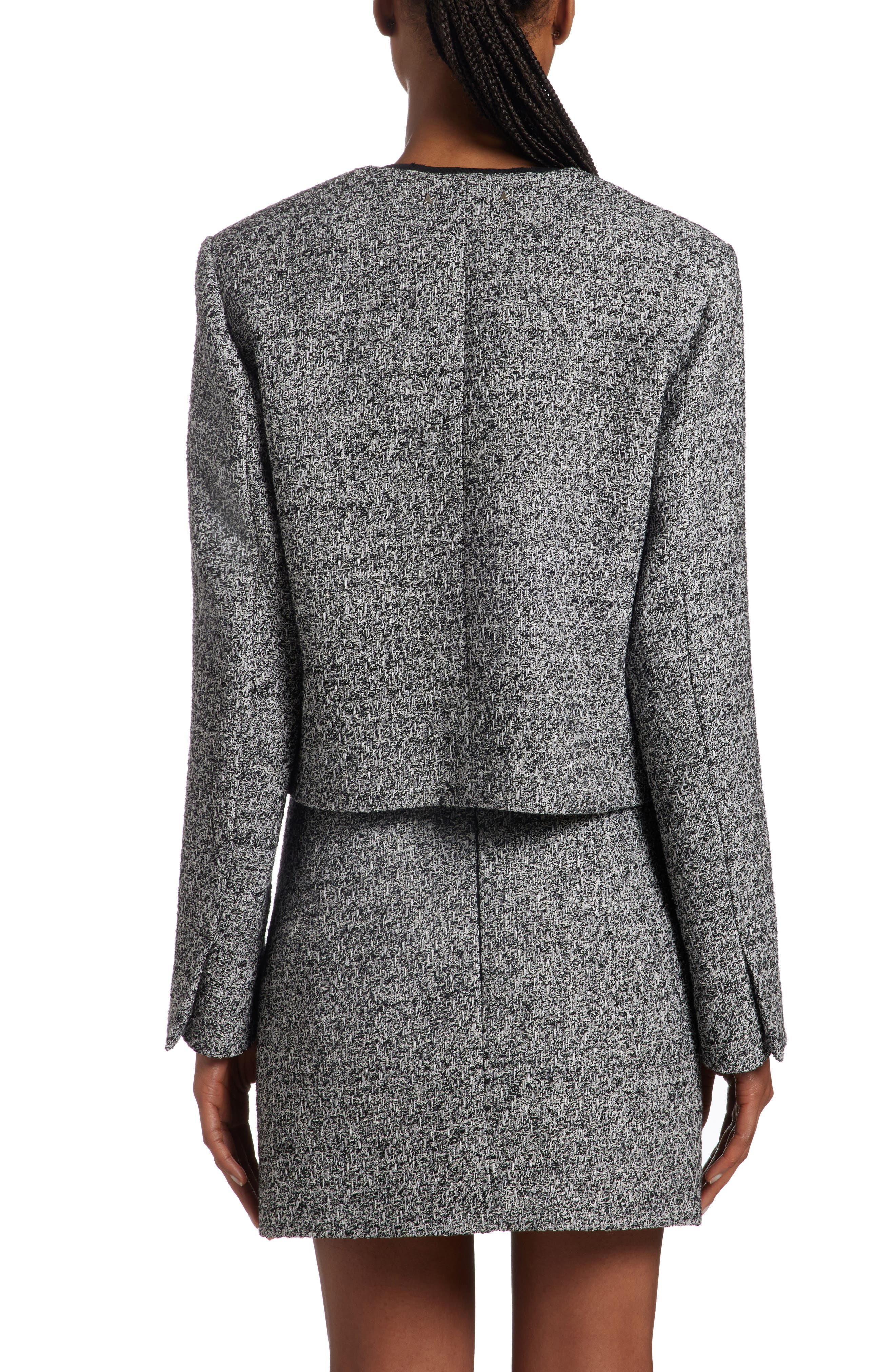 Golden Goose Crop Bouclé Jacket in Black/Vintage White at Nordstrom - 3